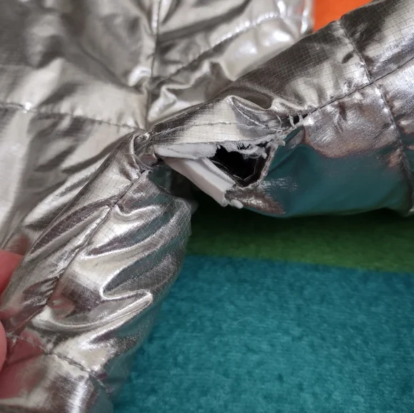 Primary 10 Silver Puffer Jacket - Picture 7 of 9